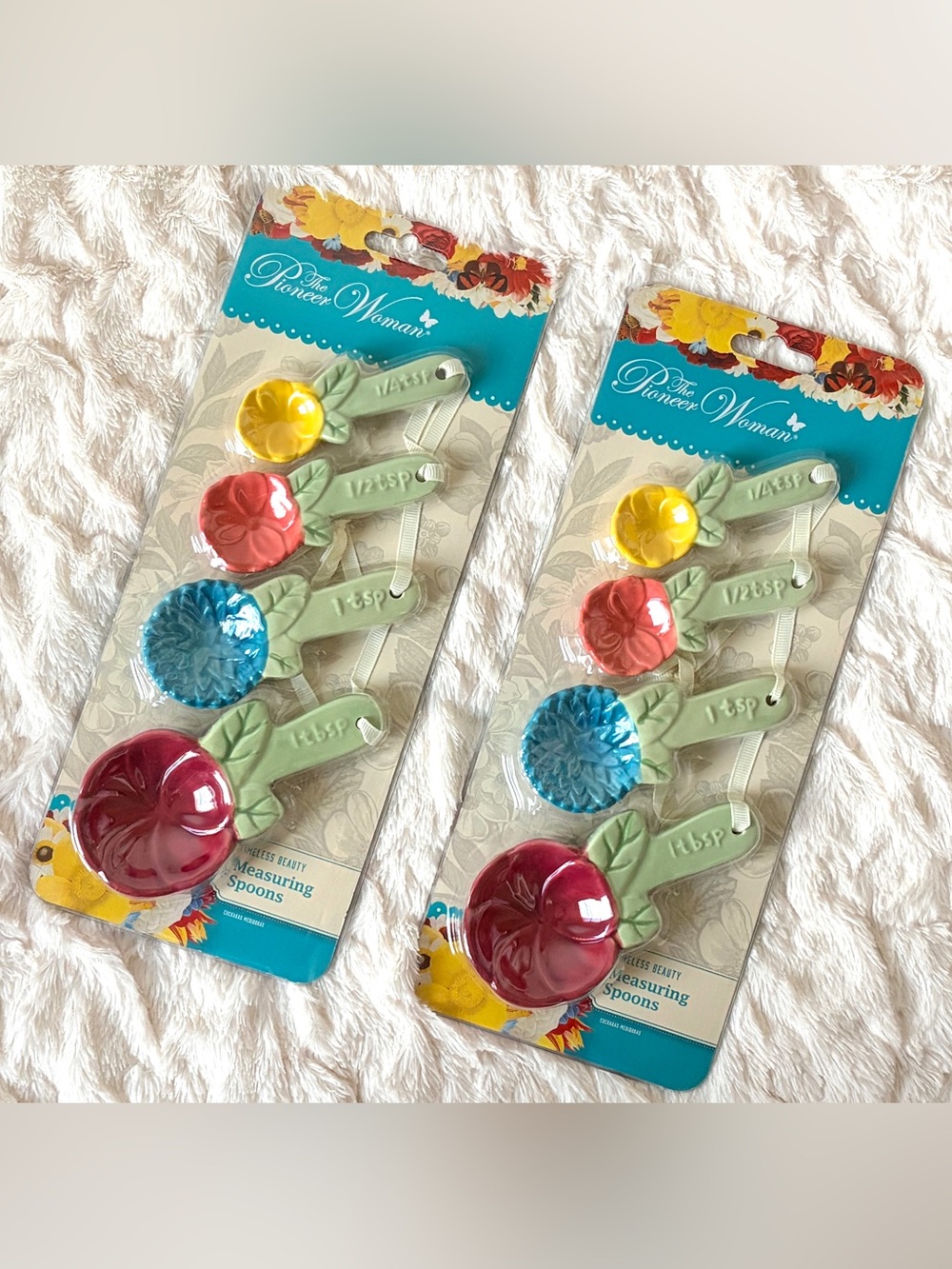 The Pioneer Woman Floral Ceramic Measuring Spoons Set - Multicolor, 2 sets